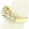 Image 5 : 14K Yellow Gold 1.80 ctw H VS Princess & Round Cut Diamond Cluster Wide Band Rin