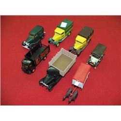 (7) Die Cast Vintage Cars and  Wagon