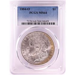 1884-O $1 Morgan Silver Dollar Coin PCGS MS64 Nice Toning