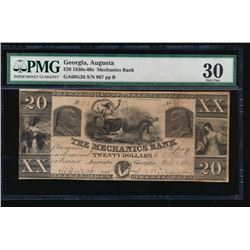 1830-60's $20 Mechanics Bank Note PMG 30