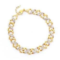 Plated 18KT Yellow Gold Diamond Bracelet