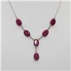 Image 2 : Sterling Silver Natural 49.5 Ct Ruby Necklace