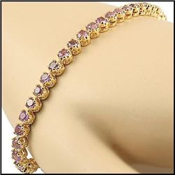 Plated 18KT Yellow Gold 4.45ctw Amethyst Bracelet