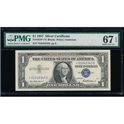 1957 $1 Silver Certificate STAR Note PMG 67EPQ