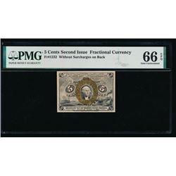 5 Cent Second Issue Fractional Note PMG 66EPQ