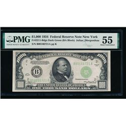 1934 $1000 New York Federal Reserve Note PMG 55