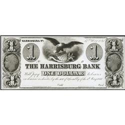 1841 $1 Harrisburg Bank Note