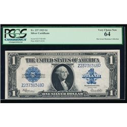 1923 $1 Silver Certificate PCGS 64