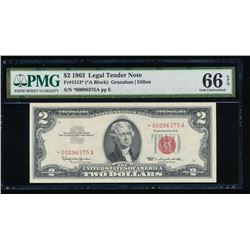 1963 $2 Legal Tender STAR Note PMG 66EPQ