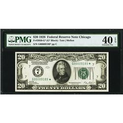 1928 $20 Chicago Federal Reserve STAR Note PMG 40EPQ