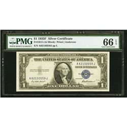 1935F $1 Silver Certificate PMG 66EPQ