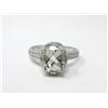 Image 1 : Sterling Silver Green Amethyst & Diamond Ring