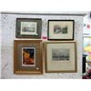 Image 1 : 4 Framed Vintage Prints - Largest is 12" x 14"