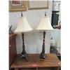 Image 1 : Pair of 28" Metal Buffet Lamps with Shades