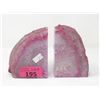 Image 1 : Pair of Pink Brazilian Agate Crystal Bookends