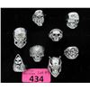 Image 1 : 8 New Biker Style Metal Rings - Assorted Sizes