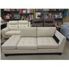 Image 1 : Beige Leather Sectional Piece with Storage End