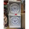 Image 1 : 2 Boxes of 4 New 9" Vintage StyleWall Clocks