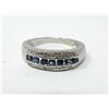 Image 1 : Sterling Silver Sapphire & Diamond Ring