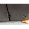 Image 2 : 6 Seat Brown Leather Curved Sectional - 4 Pieces