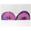 Image 1 : 2 Pairs of Pink Brazilian Agate Crystal Bookends