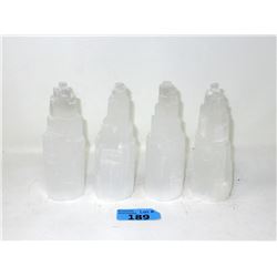 4 Selenite Healing Towers - Average 6" tall x 2"