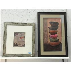2 Framed Wall Art - Largest is 23" x 36" Framed