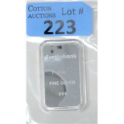 1 Oz. Scotia Bank .999 Silver Bullion Bar