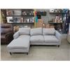 Image 1 : 89" Grey Fabric Upholstered Sectional