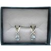Image 1 : Sterling Silver Blue Topaz & Diamond Earrings
