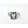 Image 1 : Sterling Silver Green Amethyst & Diamond Ring