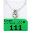 Image 1 : White Topaz & Diamond Sterling Silver Pendant