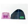 Image 1 : 1 Blue 1 Pink Brazilian Agate Crystal Bookend Set