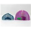 Image 1 : 1 Blue 1 Pink Brazilian Agate Crystal Bookend Set