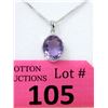 Image 1 : Sterling Silver Amethyst & Diamond Pendant