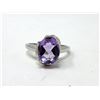 Image 1 : Sterling Silver 2.4 CT Amethyst & Diamond Ring