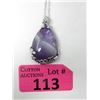 Image 1 : 76 CT Amethyst Gemstone Pendant with Chain