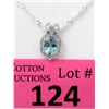 Image 1 : Blue Topaz & Diamond Sterling Silver Pendant