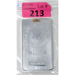 10 Oz. Royal Canadian Mint .9999 Silver Bar