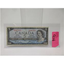 1954 Canadian $5 Bank Note  - MC Prefix