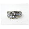 Image 1 : Sterling Silver Multi Tanzanite & Diamond Ring