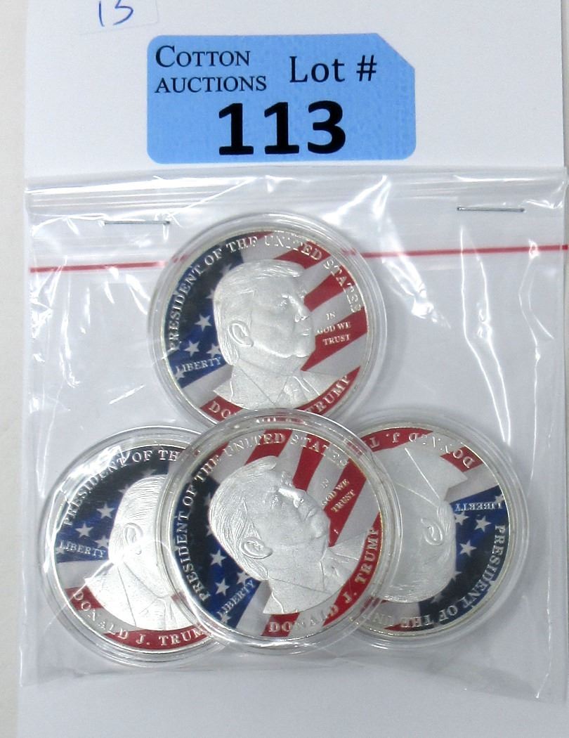 Trump Rounds Four 1 Oz Silver Plate Donald Trump Rounds