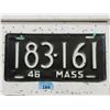 Image 1 : Rare USA 1946 Massachusetts License Plate