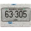 Image 1 : Rare USA 1948 Mary Land License Plate
