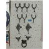 Image 1 : 9 Cast Metal Western Themed Wall Hooks