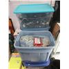 Image 1 : 4 Large Totes of Christmas Lights and Décor