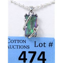 New Mystic Topaz Pendant on 24" Sterling Chain