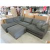 Image 1 : 4 Piece Grey Sectional Sofa and Large Ottoman