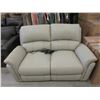 Image 1 : New Taupe Leather Power Reclining 64" Loveseat