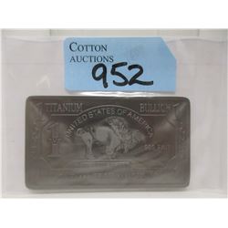 1 Troy Oz. .999 Fine Titanium Buffalo Bar